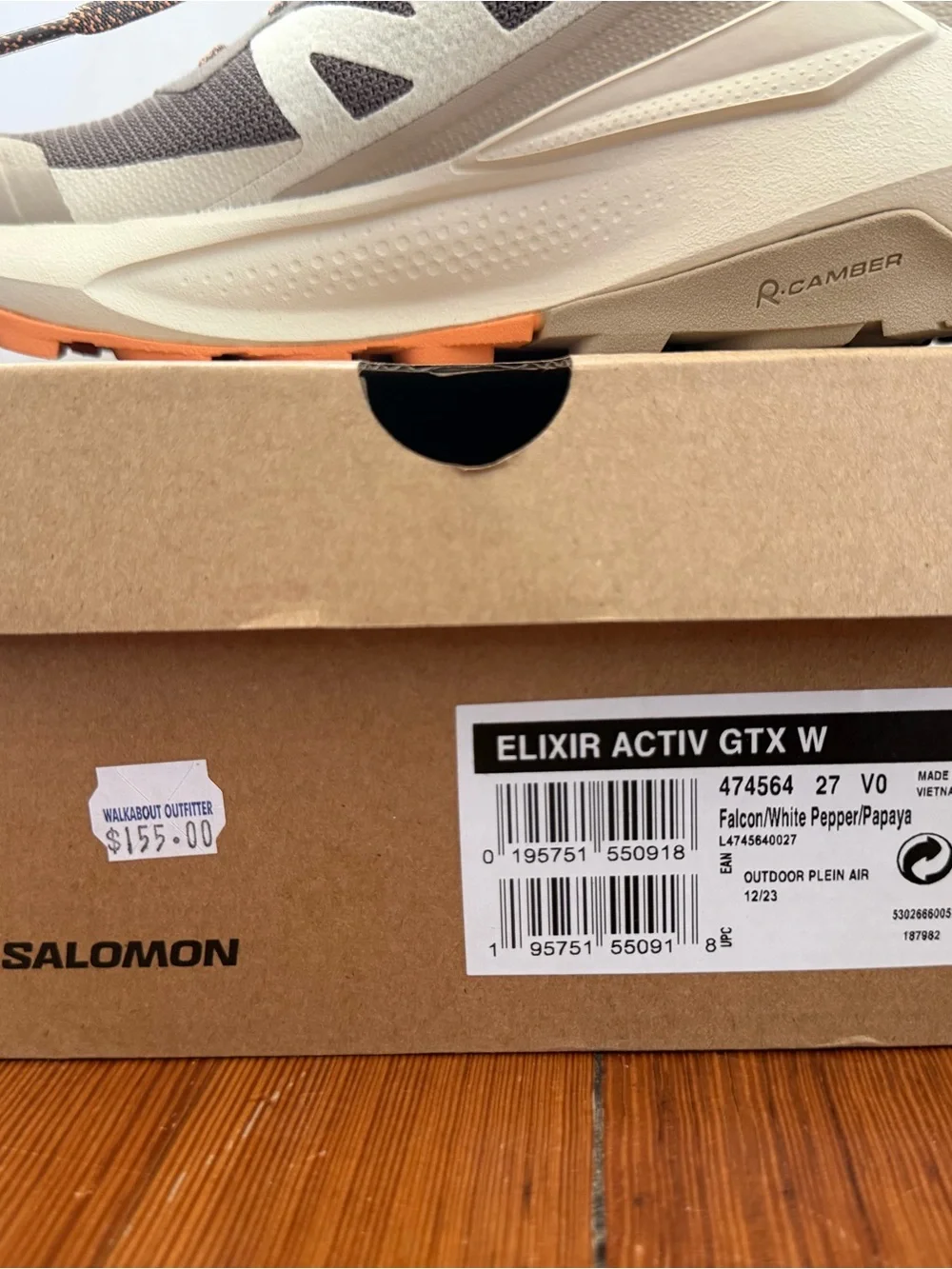 Salomon women's sneakers in brown, cream & orange accents - Picture 2 of 6
